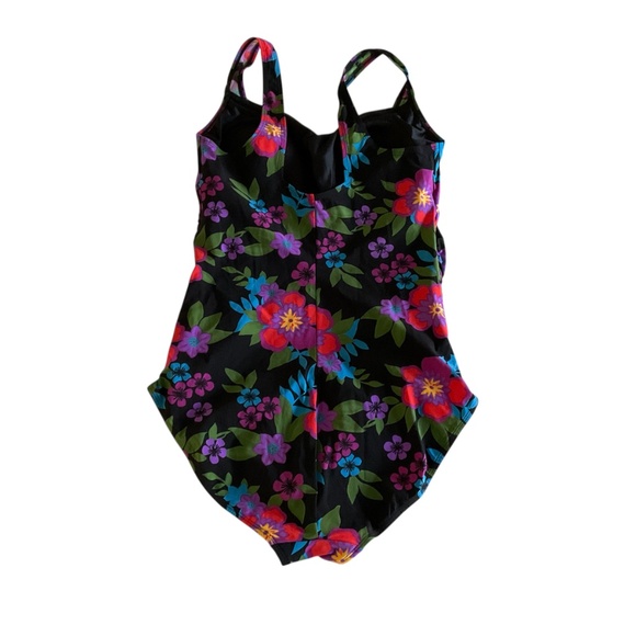 L.L.Bean Sunblocking Slimming One Piece Swimsuit Sz 16 Floral UPF 40+Cruise Chic - Picture 2 of 9